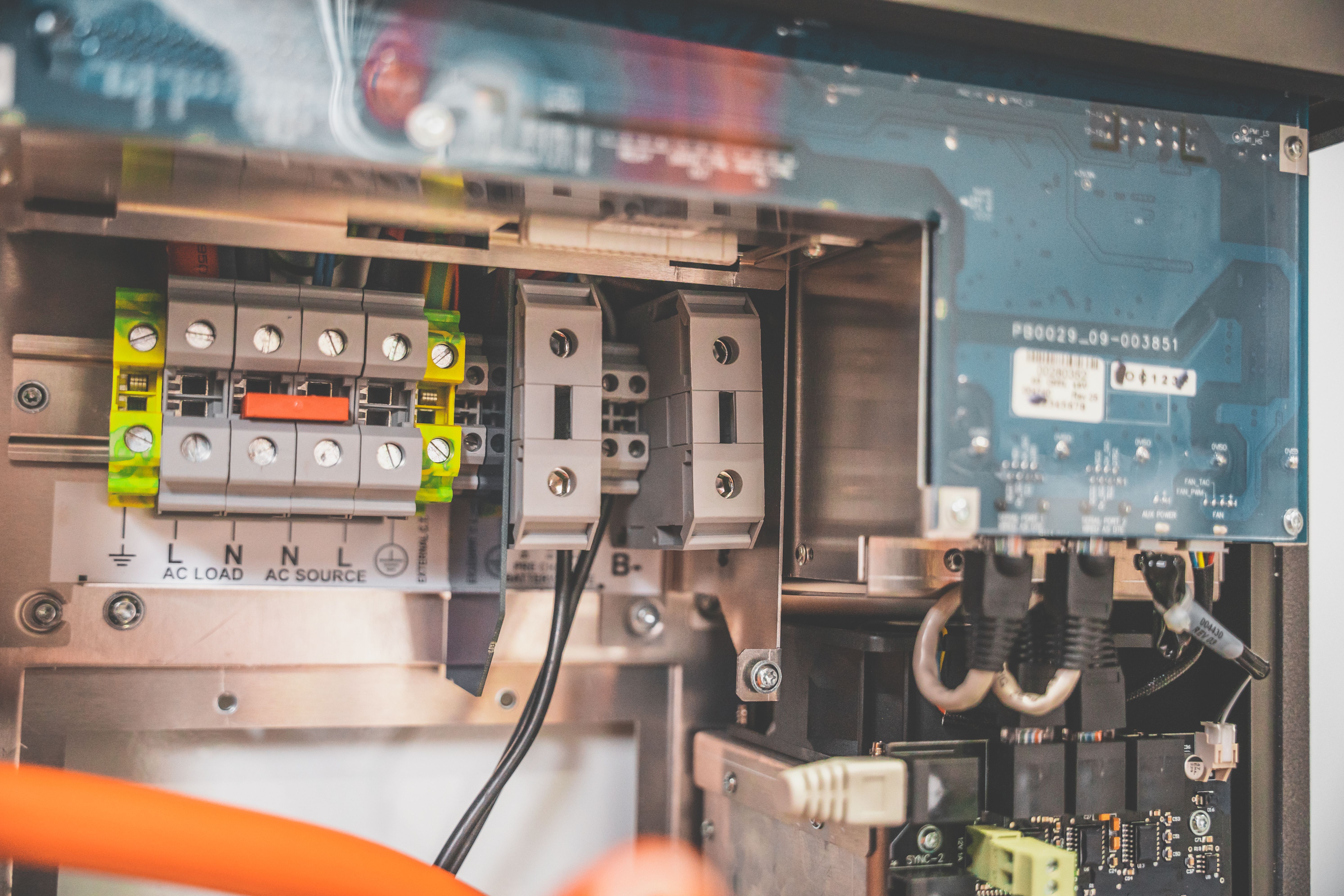 inside a PLC control cabinet