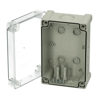 7.4 x 4.8 x 3.5 Polycarbonate Screw Cover Enclosure with Metric Knock-Out Base